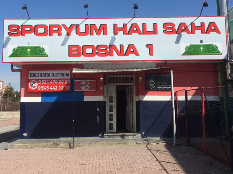 SPORYUM Bosna halı saha, halı saha fiyatları, Konya çim halı saha, halı saha maç fiyatları